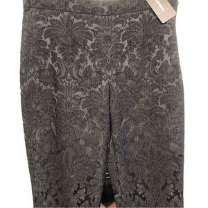 Dolce  & Gabbana large 10-12 black brocade dress pants flat front zip ankle